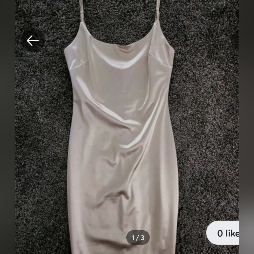 Fashion Nova Cream Satin Mini Dress